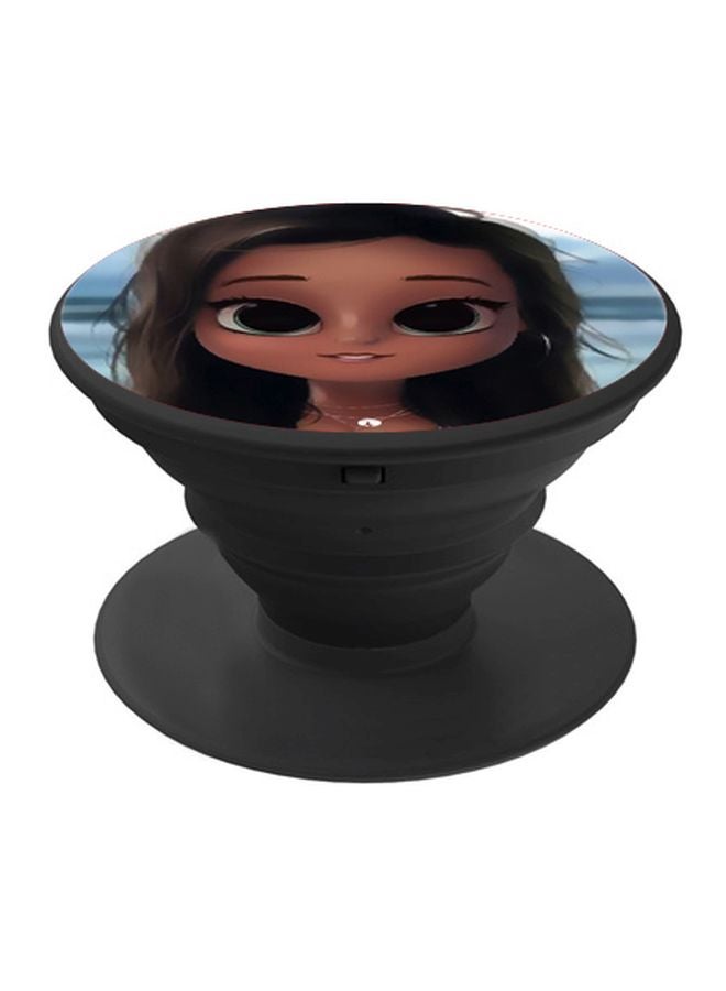 BP Cartoon Printed Pop Socket Phone Holder Brown/Grey/Black - Image 1