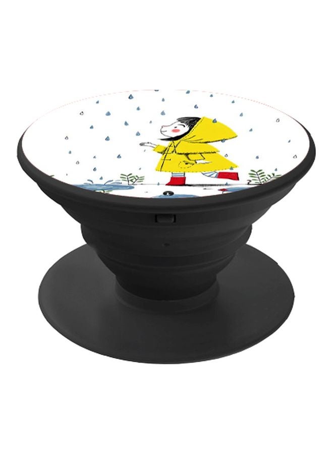 BP Cartoon Printed Pop Socket Phone Holder White/Yellow/Black - Image 1