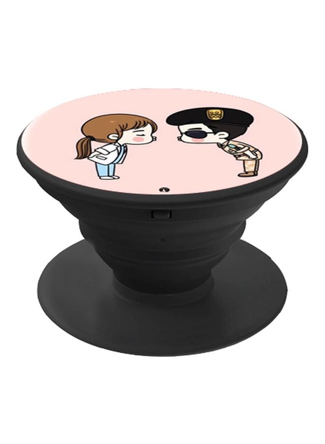 BP Cartoon Printed Pop Socket Phone Holder Pink/Brown/Black - Image 1