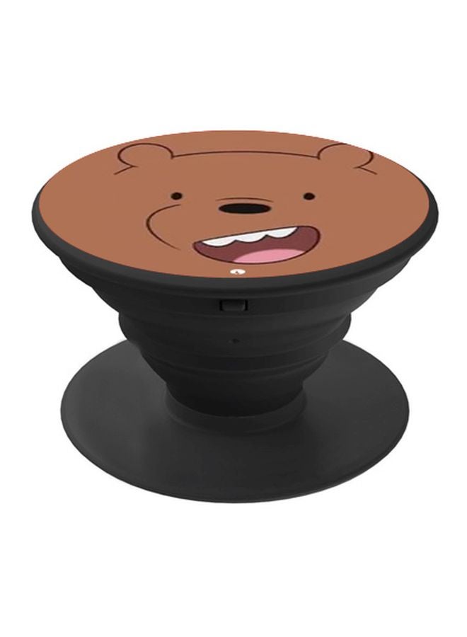 BP Bear Cartoon Printed Pop Socket Phone Holder Brown/White/Black - Image 1
