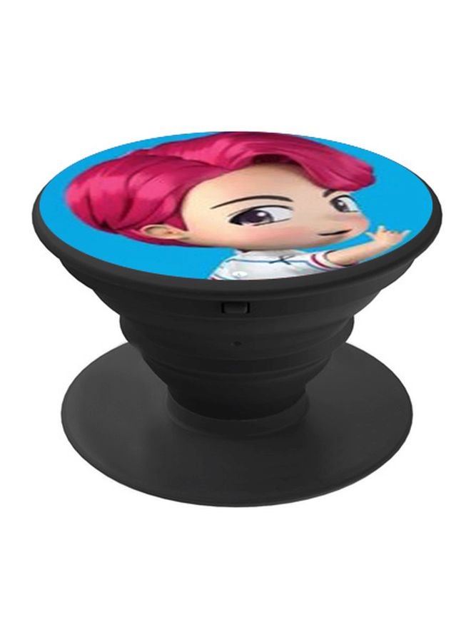 بي بي حامل هاتف بوب سوكيت مزيّن بطبعة كرتونية تعبّر عن فرقة BTS الموسيقية الأسود/ الوردي/ الأزرق - Image 1