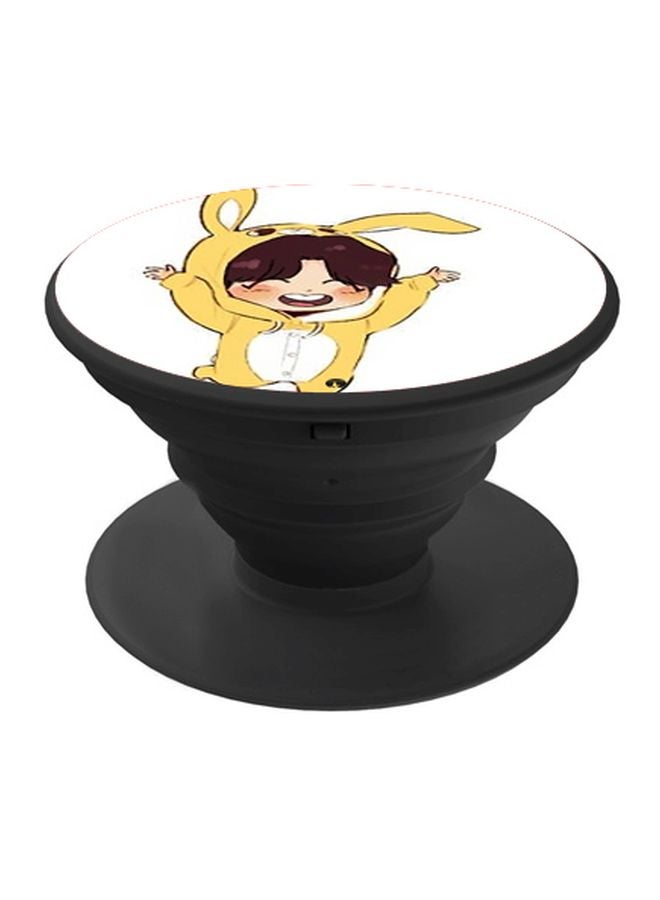 BP Cartoon Printed Pop Socket Phone Holder Yellow/Brown/Black - Image 1