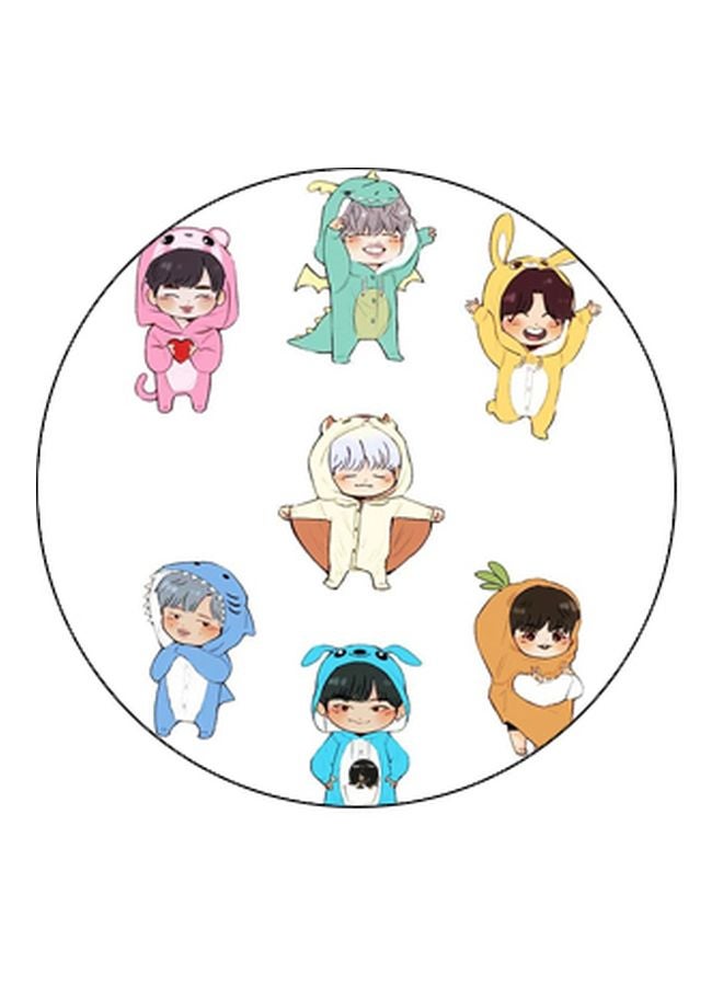 بي بي حامل هاتف على شكل مقبض أصابع منبثق بطبعة رسومات كرتونية أزرق/ أبيض/أحمر - Image 2