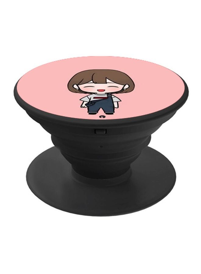 بي بي حامل هاتف بوب سوكيت بطبعة فتاة كرتونية وردي/ أزرق/ أسود - Image 1