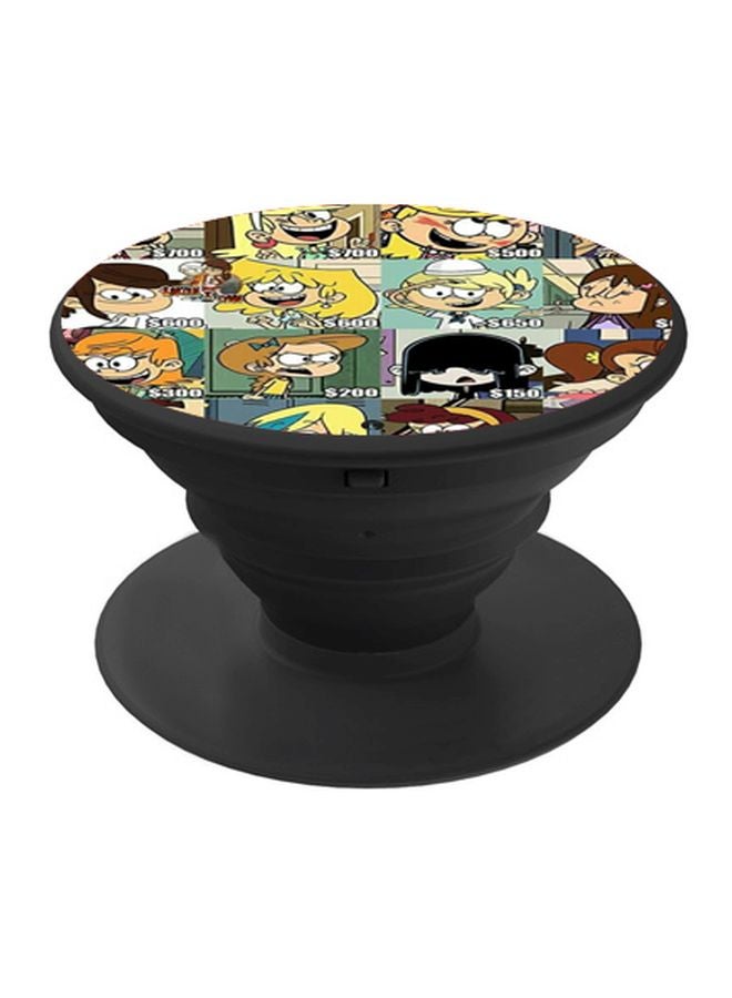 BP Cartoon Printed Pop Socket Phone Holder Yellow/Brown/Black - Image 1