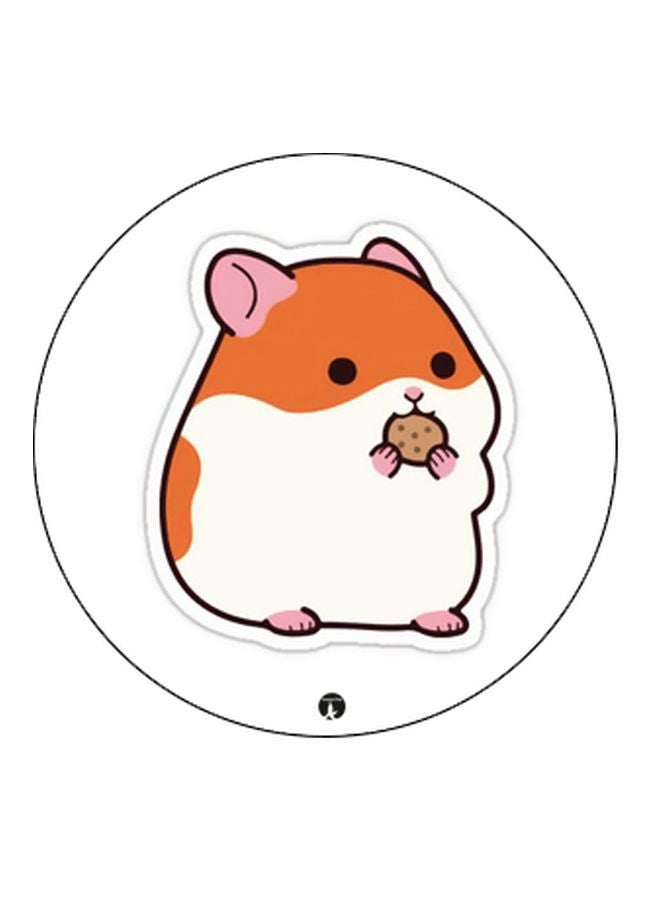 BP Cartoon Hamster Printed Pop Socket Phone Holder White/Orange/Black - Image 2