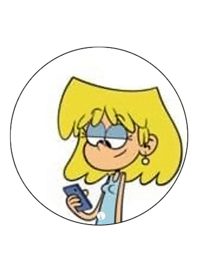 BP Cartoon Girl Printed Pop Socket Phone Holder White/Yellow/Black - Image 2
