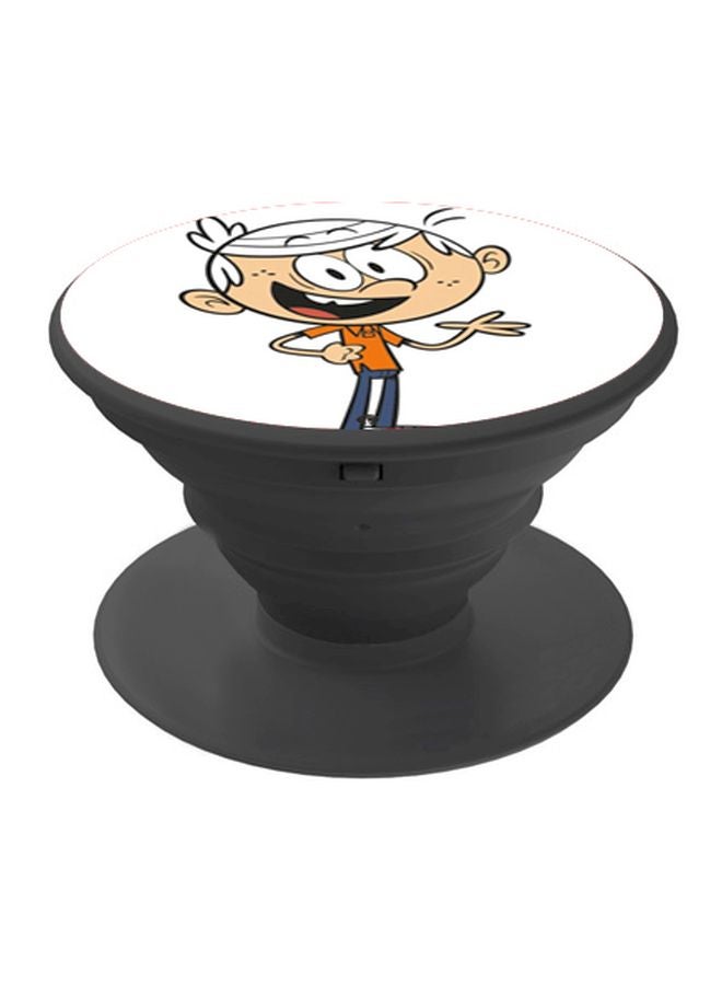 BP Cartoon Boy Printed Pop Socket Phone Holder White/Beige/Black - Image 1