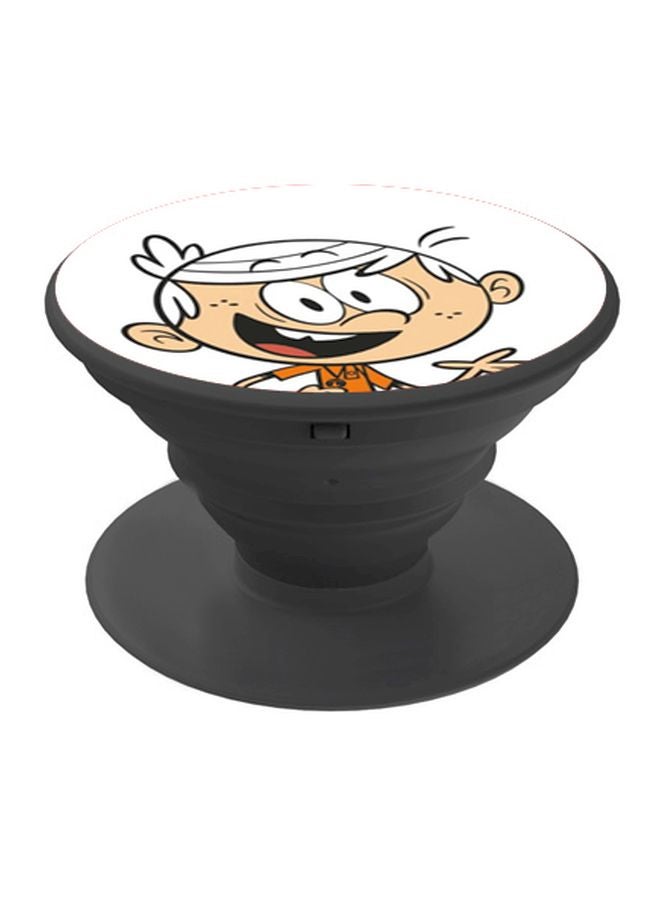 BP Cartoon Boy Printed Pop Socket Phone Holder White/Beige/Black - Image 1