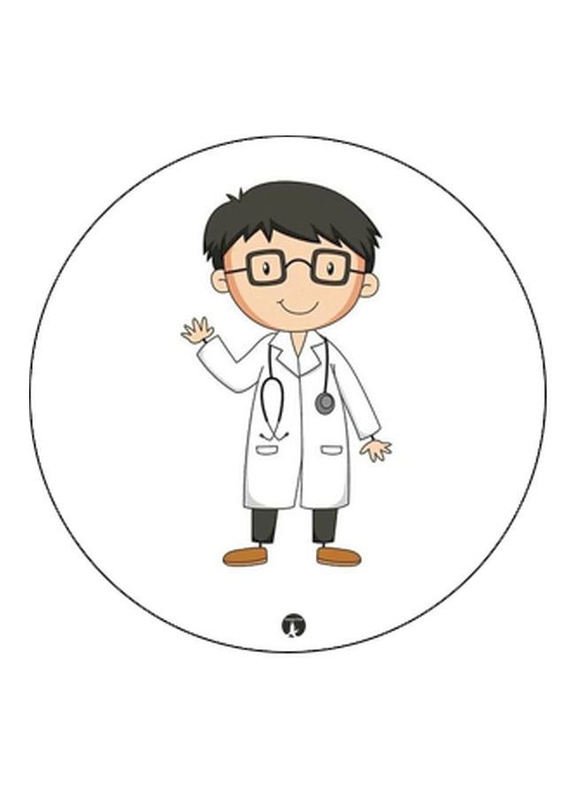 BP Cartoon Doctor Printed Pop Socket Phone Holder White/Beige/Black - Image 2