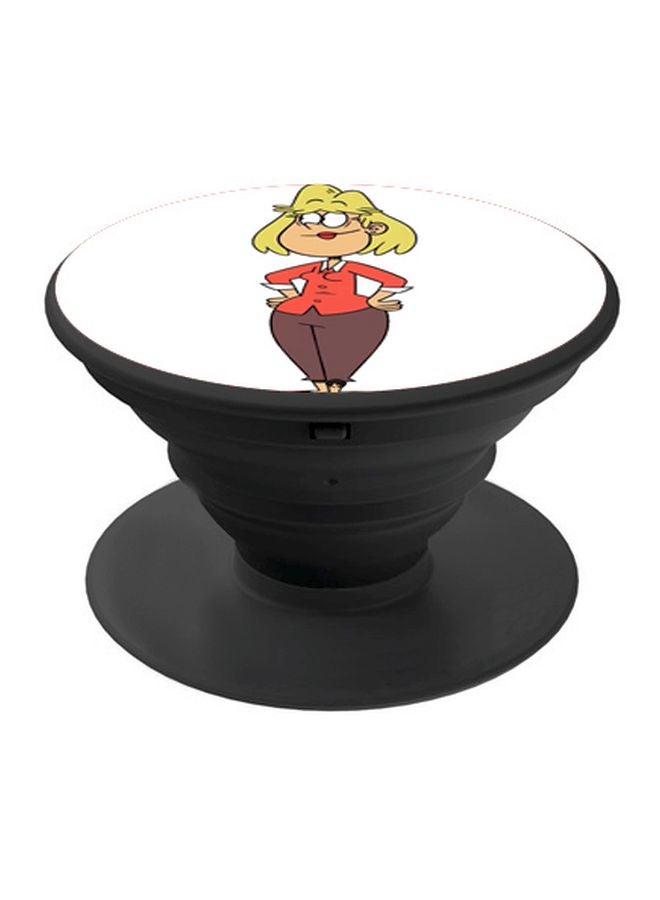 BP Cartoon Women Printed Pop Socket Phone Holder White/Pink/Black - Image 1