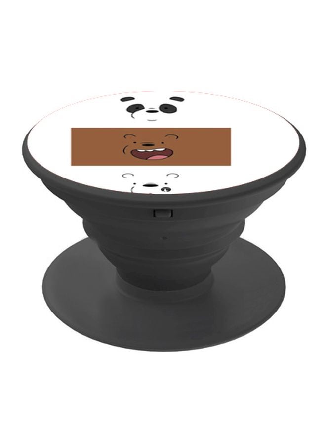 BP Bear And Panda Printed Pop Socket Phone Holder White/Brown/Black - Image 1