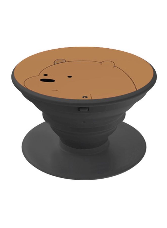 BP Bear Printed Pop Socket Phone Holder Brown/Black - Image 1