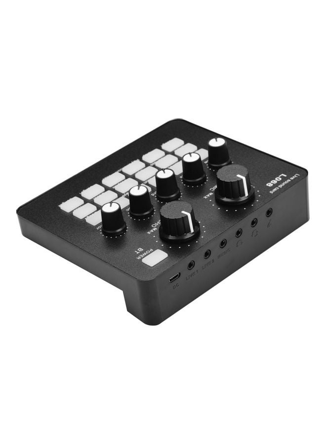 Mini Rechargeable Live Sound Card Voice Changer Device With Built-in Multiple Sound Effects And Earphone Lavalier Microphone Black  - Image 2
