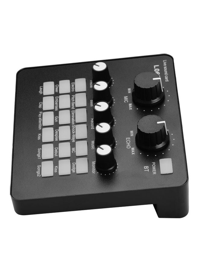 Mini Rechargeable Live Sound Card Voice Changer Device With Built-in Multiple Sound Effects And Earphone Lavalier Microphone Black  - Image 3