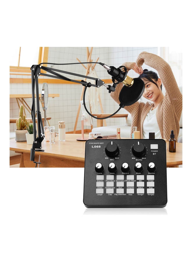 Professional Broadcasting Studio Recording Condenser Microphone Kit I7262 Black