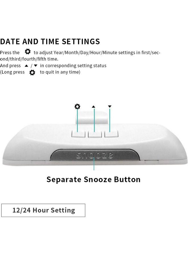 LED Digital Alarm Clock Black/White/Blue 8.00*2.50*8.00cm - Image 2