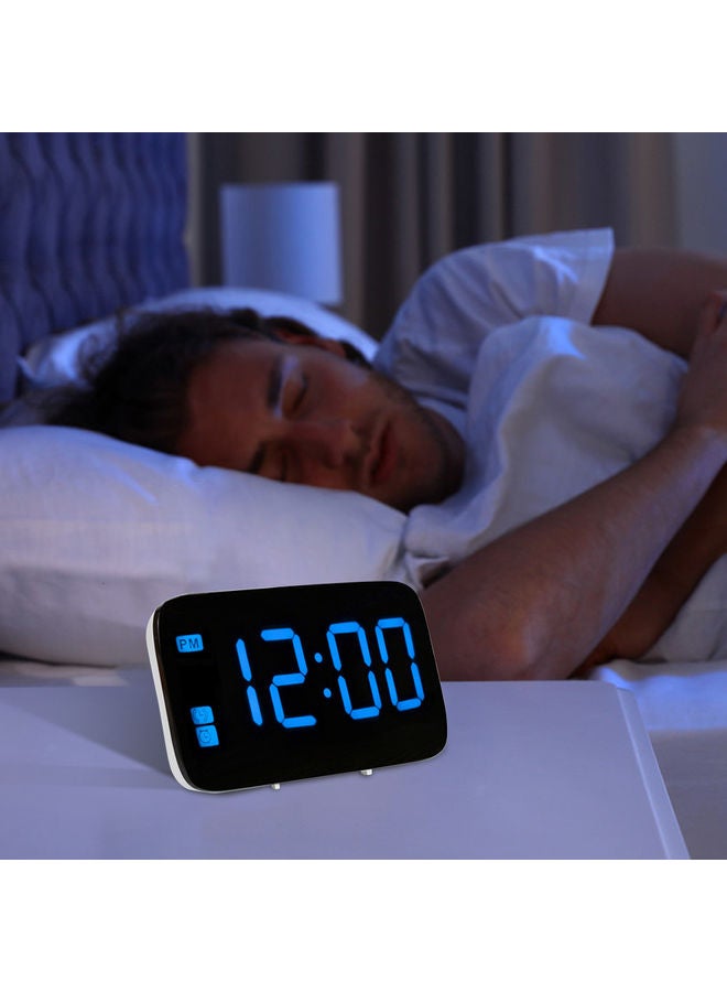 LED Digital Alarm Clock Black/White/Blue 8.00*2.50*8.00cm - Image 5