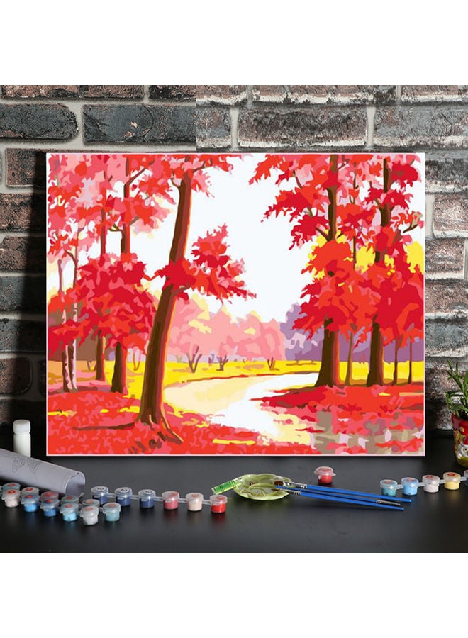 لوحة من القماش مزينة بالزخارف أحمر / أبيض / أصفر 25.00*6.00*8.00سم - Image 5