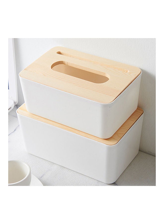 Paper Tissue Holder White/Brown 11x8.5x11cm