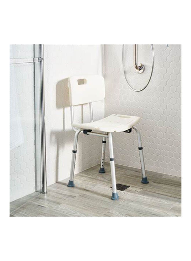 هيلث مينز كرسي استحمام بارتفاع قابل للتعديل أبيض/فضي - Image 3