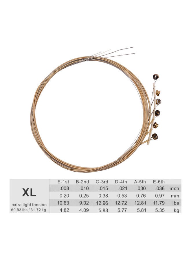 أليس طقم أوتار سداسية الشكل مصنوعة من خليط معدني من الحديد البرونزي للجيتار الكهربائي من 22 إلى 24 دستان - Image 1