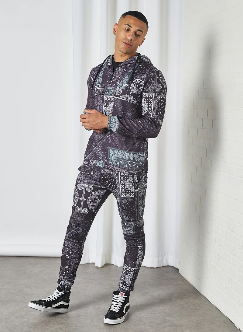 CRIMINAL DAMAGE Printed Super Skinny Joggers Black/White