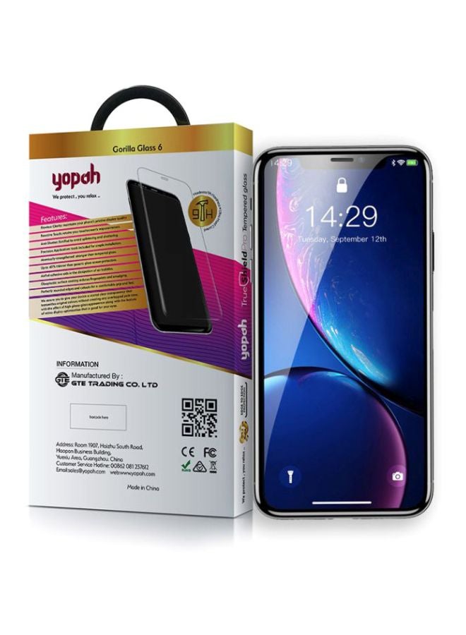 Yopah 9D Full Cover Curved Edge Premium HD Glass Screen Protector For Apple iPhone XR - Black Black/Clear - Image 4