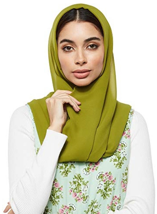 Shadow Solid Chiffon Hijab Shailah Lime Green  - Image 1