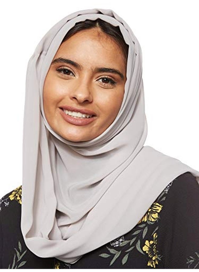 شادو حجاب سادة من الشيفون رمادي فاتح - Image 1