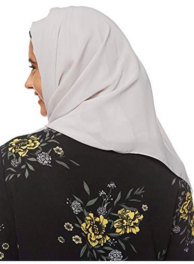 شادو حجاب سادة من الشيفون رمادي فاتح - Image 2