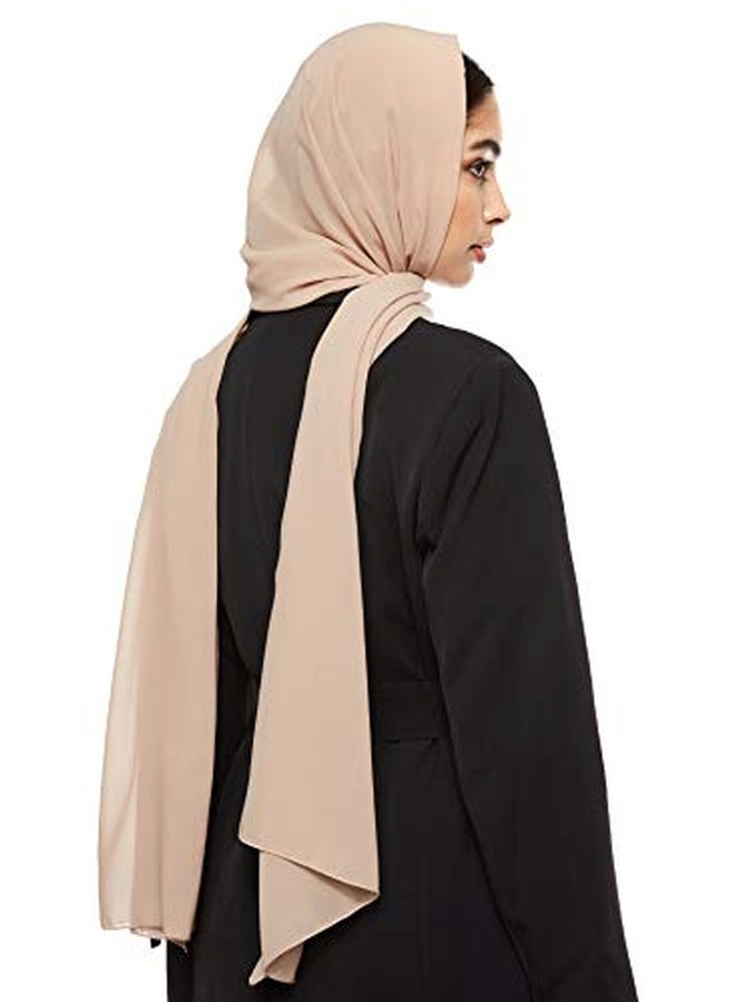شادو حجاب سادة من الشيفون لون باباياويب  - Image 2