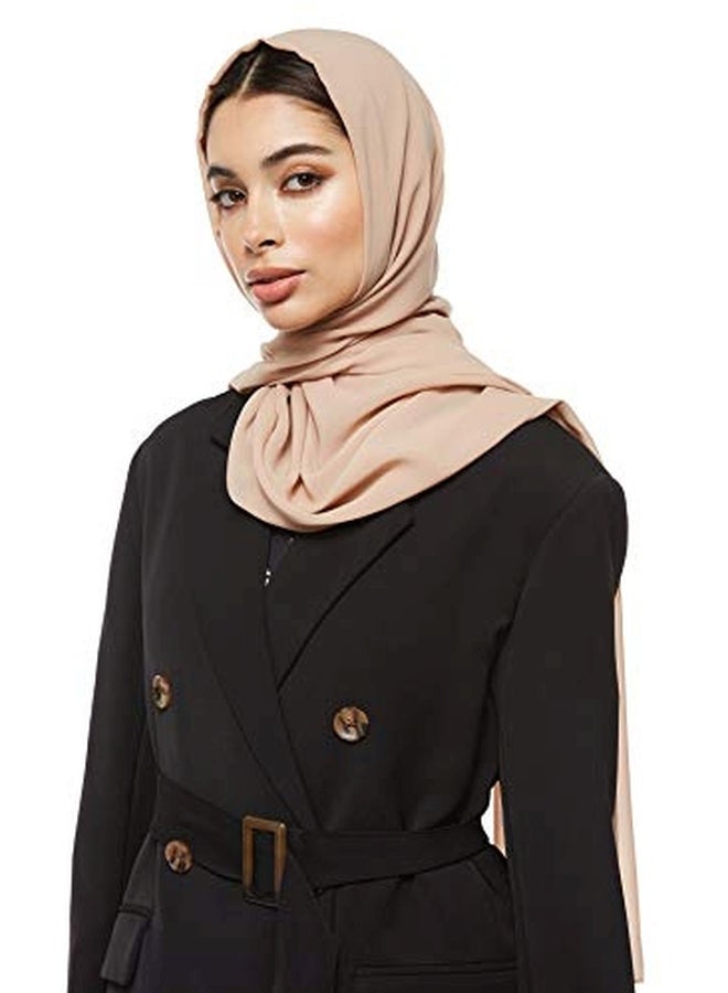 شادو حجاب سادة من الشيفون لون باباياويب  - Image 4