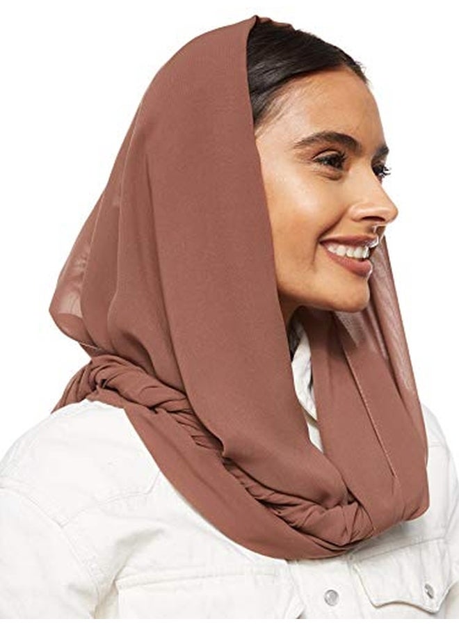 شادو حجاب سادة من الشيفون رمادي داكن - Image 4