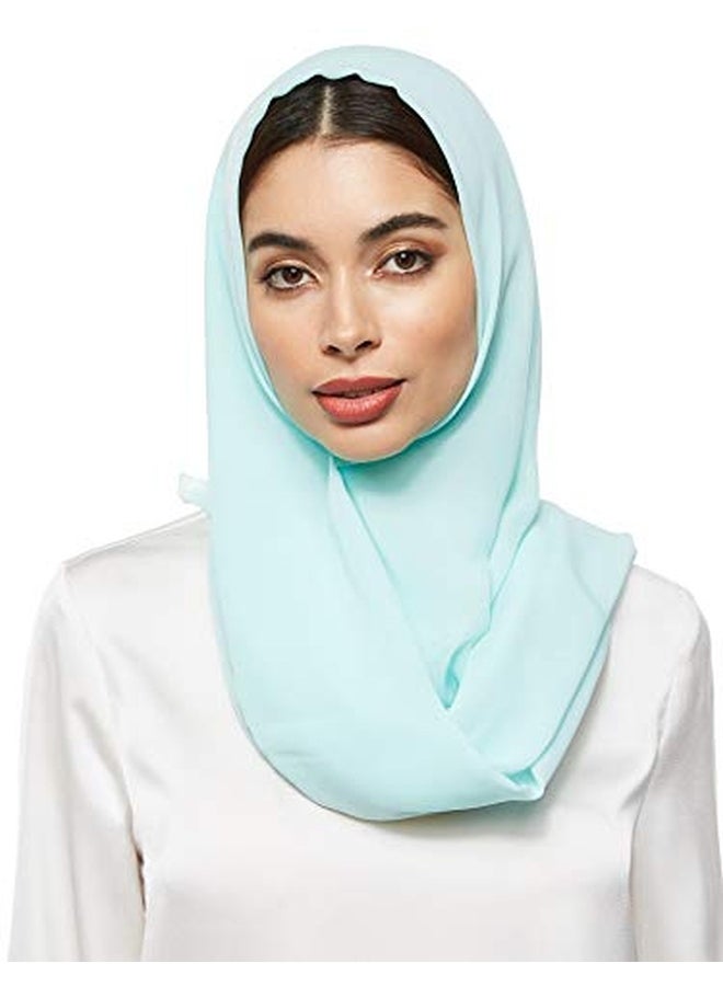 شادو حجاب سادة من الشيفون أزرق فاتح - Image 1