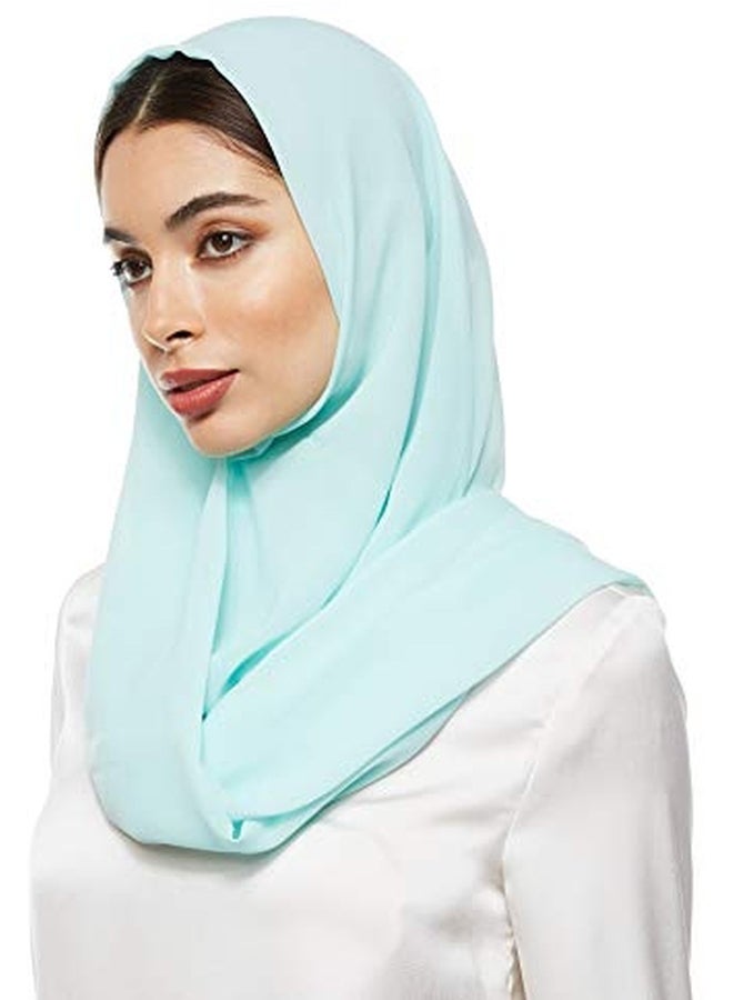 شادو حجاب سادة من الشيفون أزرق فاتح - Image 2
