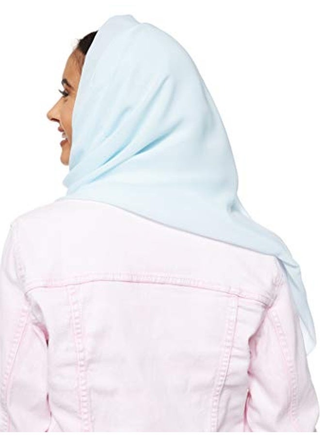 شادو حجاب سادة من الشيفون أزرق - Image 2