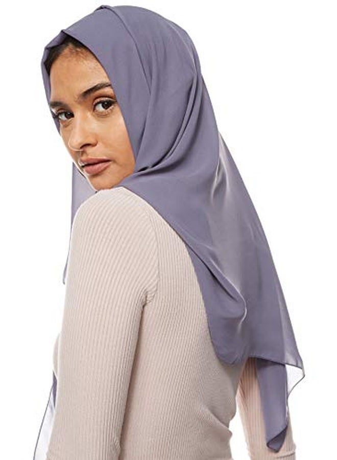 شادو حجاب سادة من الشيفون لون رمادي فاتح - Image 2