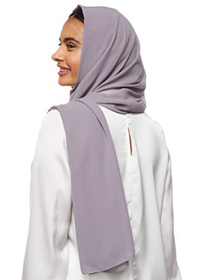 Shadow Solid Chiffon Hijab Shailah Grey - Image 2