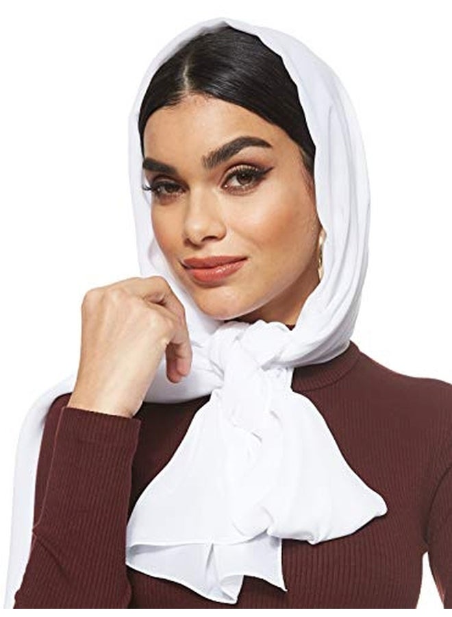 شادو حجاب سادة من الشيفون أبيض - Image 1