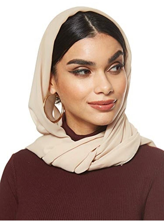 Shadow Solid Chiffon Hijab Shailah Beige  - Image 1