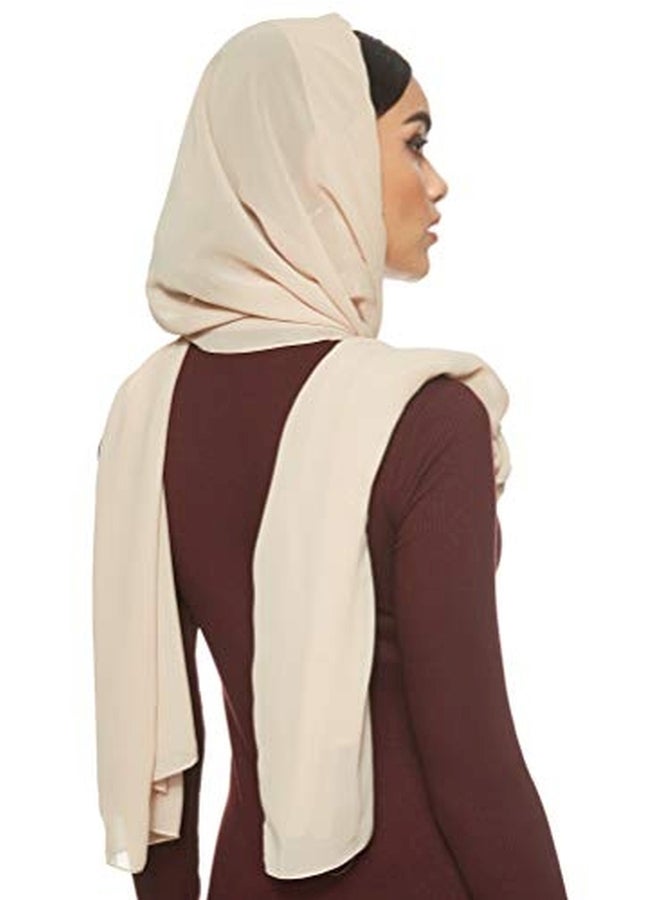 Shadow Solid Chiffon Hijab Shailah Beige  - Image 2
