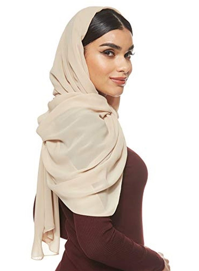 Shadow Solid Chiffon Hijab Shailah Beige  - Image 4