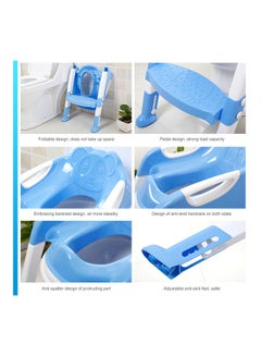 AMERTEER Kids Folding Potty/Toilet Trainer seat with adjustable steps (Blue)  - Image 5