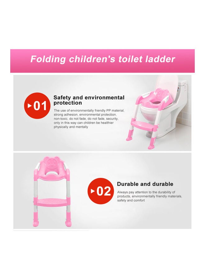 AMERTEER Kids Folding Potty/Toilet Trainer seat with adjustable steps (Pink)  - Image 3