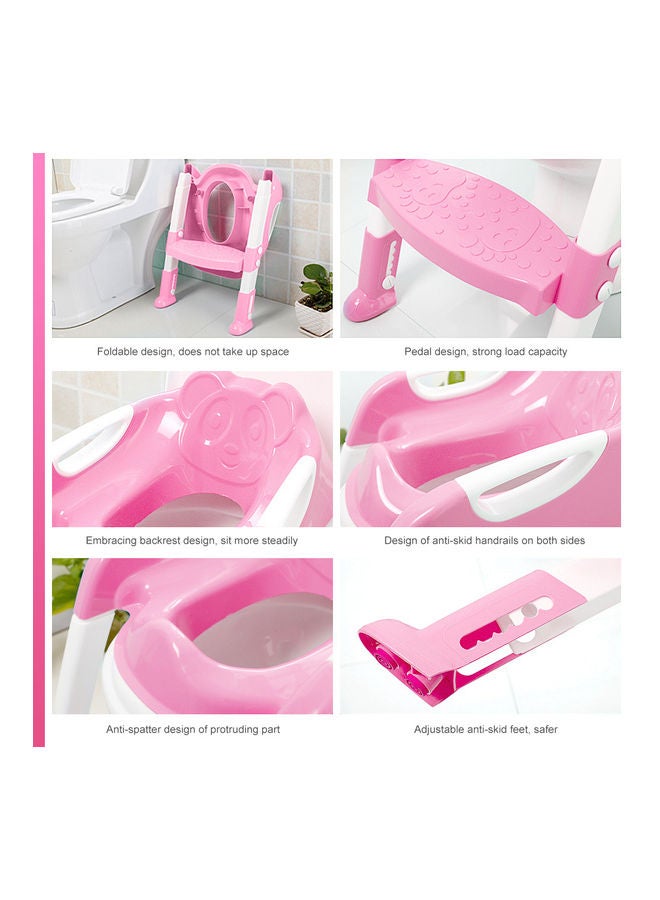 AMERTEER Kids Folding Potty/Toilet Trainer seat with adjustable steps (Pink)  - Image 5