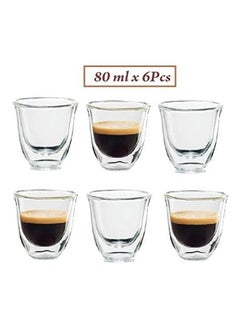Lushh 6-Piece Double Wall Turkish Espresso Coffee Cup Set Clear  - Image 1