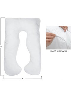Banotex Premium U Shape Comfortable Pregnancy Pillow Cotton White 80 x 120cm  - Image 1