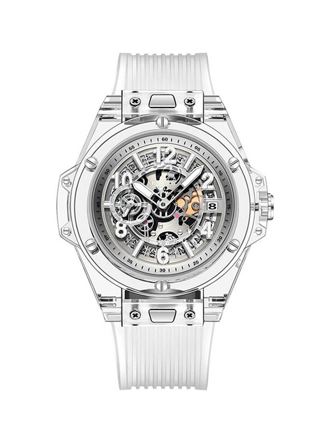 Men's Military Classic Silicone Chronograph Watch K-719D - 41 mm - Clear - Image 1