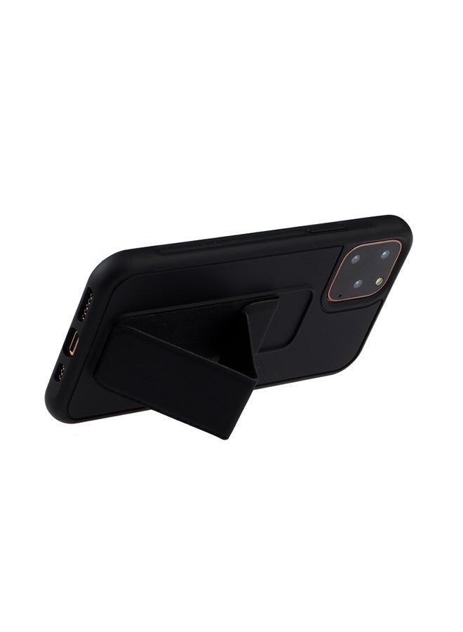 غطاء حماية واق مضاد للصدمات من البولي كربونات والبولي يوريثان الحراري مع حامل سوار معصم لهاتف أبل آيفون 12/12 برو أسود - Image 5